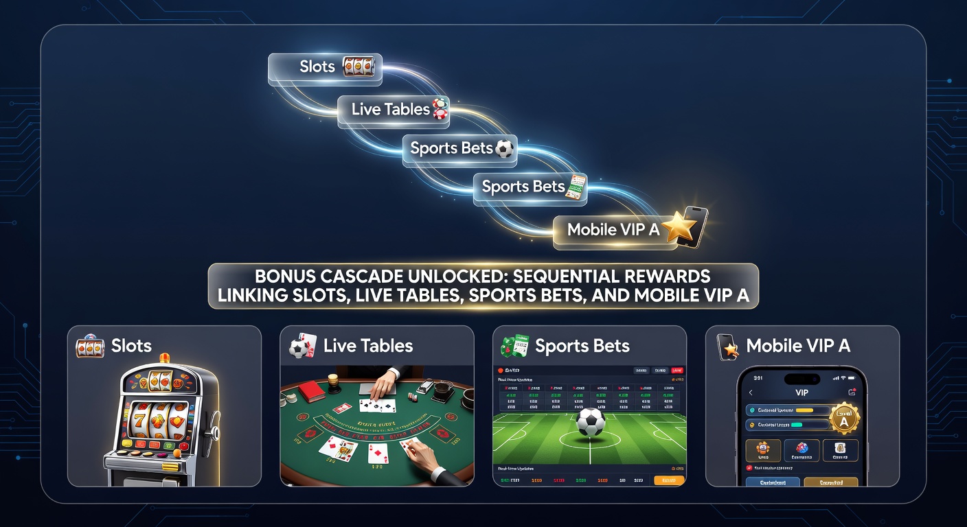 Voorbeeld van een sportweddenschap die gekoppeld is aan een slot bonus, met een cascade-effect dat VIP-punten toevoegt op een mobiel scherm