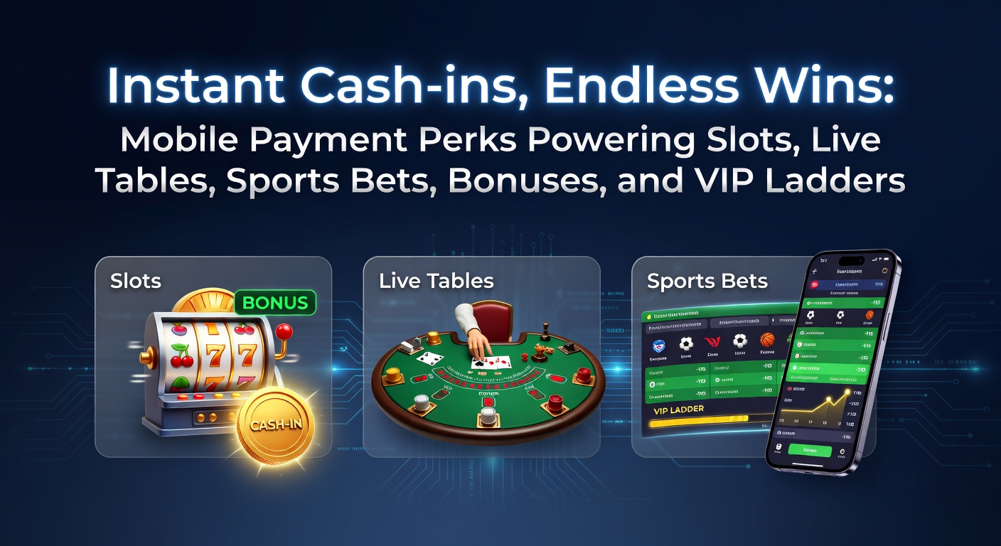 Smartphone met mobiele betalingsapp naast een draaiende gokkast en sportweddenschapsschermen, symboliserend snelle cash-ins in online gokken