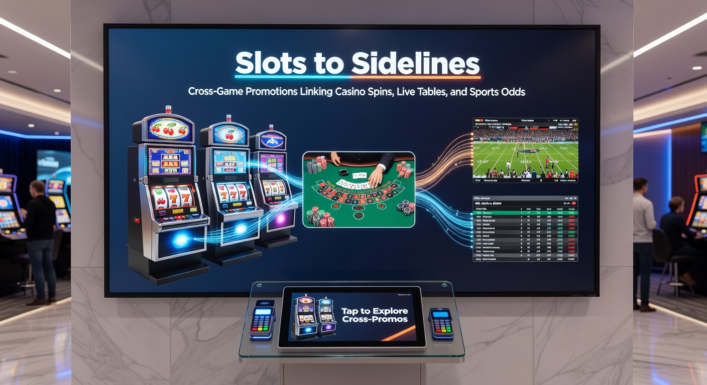 Grafiek met stijgende lijnen van spelersengagement door cross-game promoties, inclusief icons van slots, live dealers en sport icons