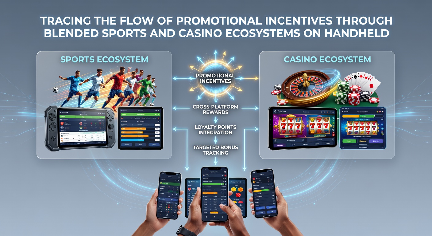 Diagram van hoe beloningen overgaan tussen sport- en casinospellen op handheld devices